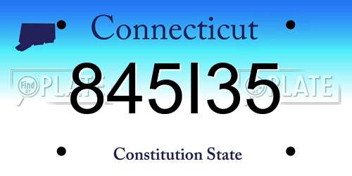 845I35 Connecticut License Plate