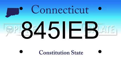 845IEB Connecticut License Plate