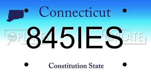 845IES Connecticut License Plate