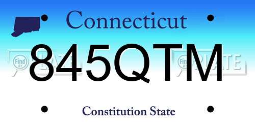 845QTM Connecticut License Plate