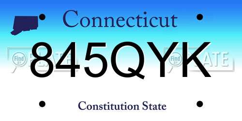 845QYK Connecticut License Plate