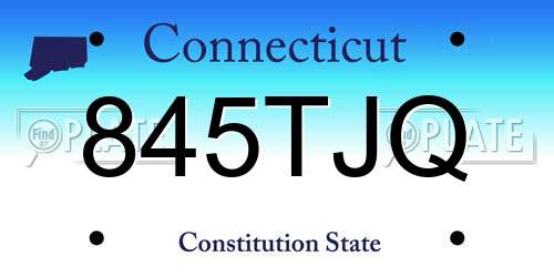 845TJQ Connecticut License Plate