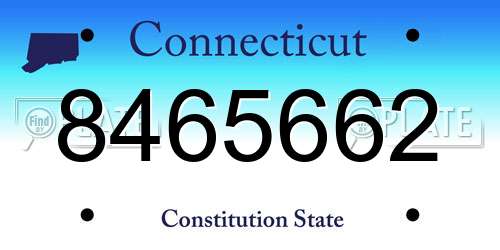 8465662 Connecticut License Plate
