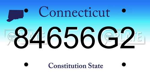 84656G2 Connecticut License Plate