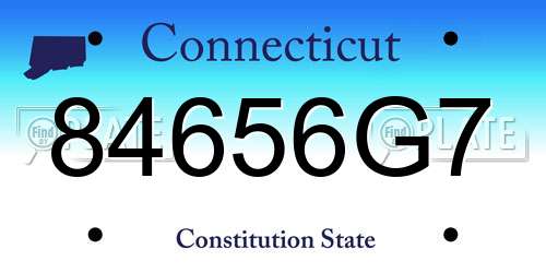 84656G7 Connecticut License Plate