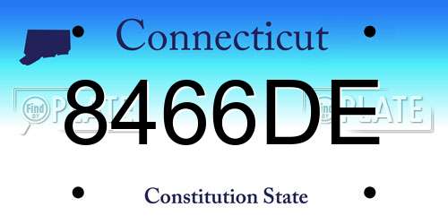 8466DE Connecticut License Plate