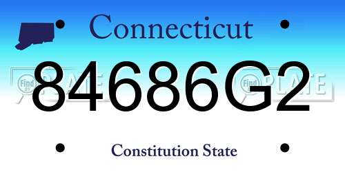 84686G2 Connecticut License Plate