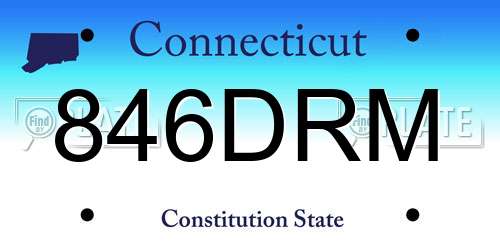 846DRM Connecticut License Plate