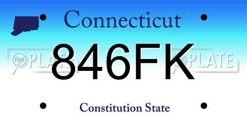 846FK Connecticut License Plate