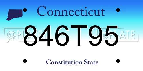 846T95 Connecticut License Plate