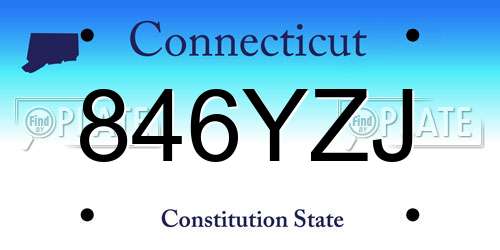 846YZJ Connecticut License Plate