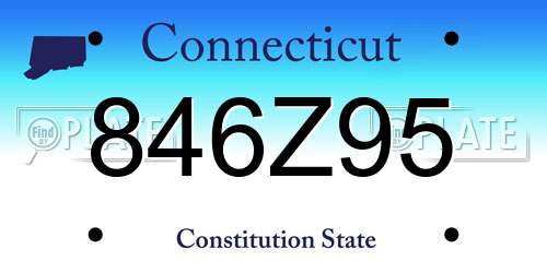 846Z95 Connecticut License Plate
