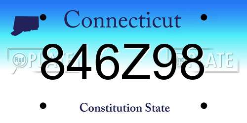 846Z98 Connecticut License Plate