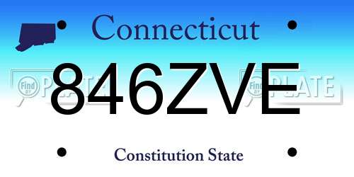 846ZVE Connecticut License Plate