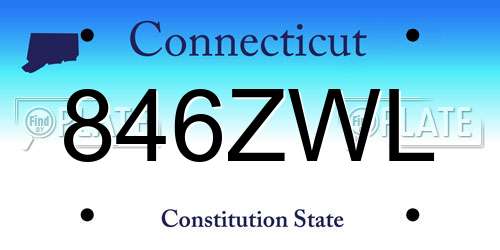 846ZWL Connecticut License Plate