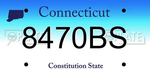8470BS Connecticut License Plate