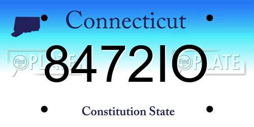 8472IO Connecticut License Plate
