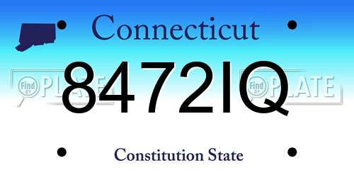 8472IQ Connecticut License Plate