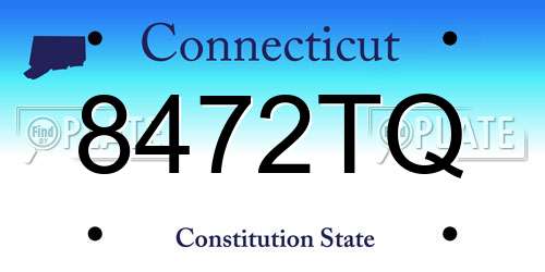 8472TQ Connecticut License Plate