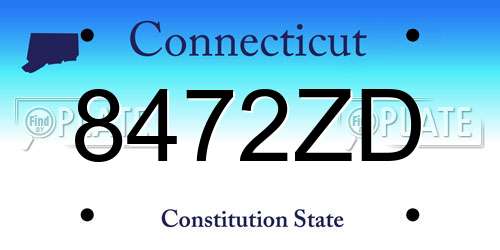 8472ZD Connecticut License Plate