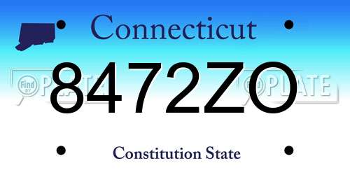8472ZO Connecticut License Plate