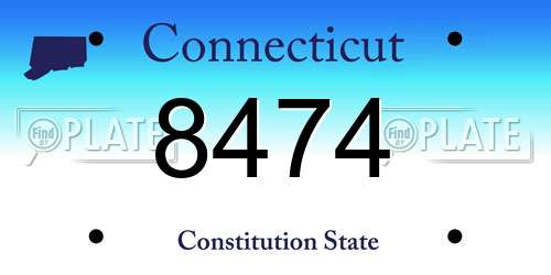 8474 Connecticut License Plate