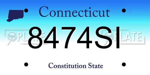 8474SI Connecticut License Plate