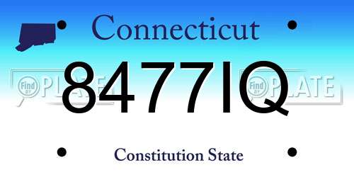 8477IQ Connecticut License Plate
