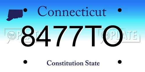 8477TO Connecticut License Plate