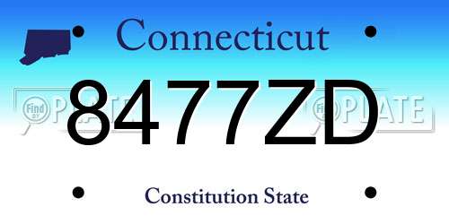 8477ZD Connecticut License Plate