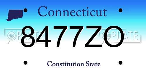 8477ZO Connecticut License Plate