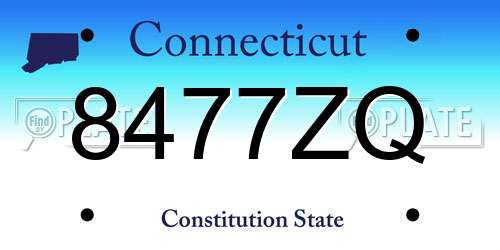 8477ZQ Connecticut License Plate