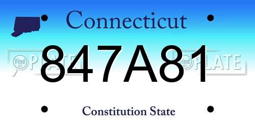 847A81 Connecticut License Plate