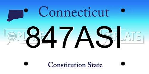 847ASI Connecticut License Plate