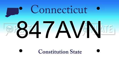 847AVN Connecticut License Plate