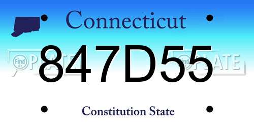 847D55 Connecticut License Plate