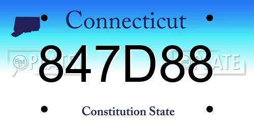 847D88 Connecticut License Plate