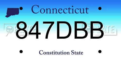 847DBB Connecticut License Plate