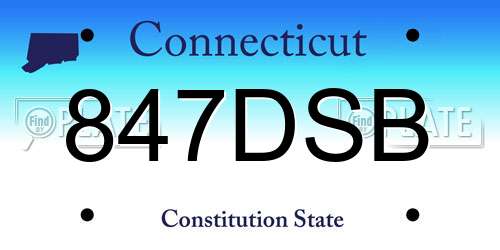 847DSB Connecticut License Plate