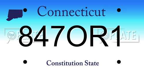 847OR1 Connecticut License Plate