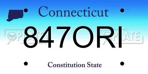 847ORI Connecticut License Plate