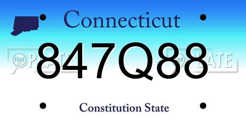 847Q88 Connecticut License Plate