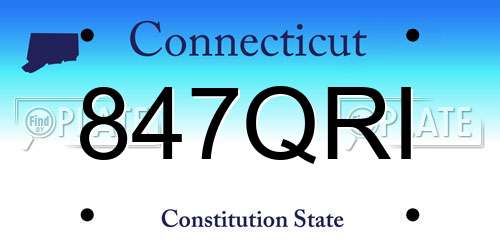 847QRI Connecticut License Plate