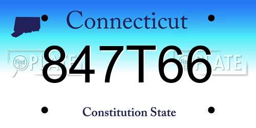 847T66 Connecticut License Plate