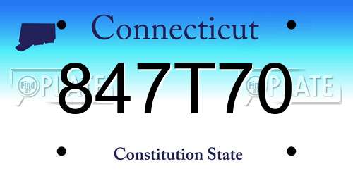 847T70 Connecticut License Plate