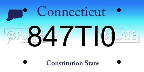 847TI0 Connecticut License Plate