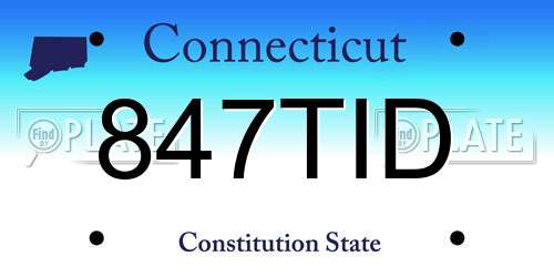847TID Connecticut License Plate
