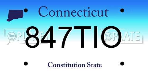 847TIO Connecticut License Plate