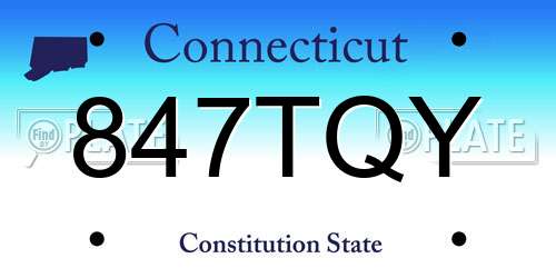 847TQY Connecticut License Plate