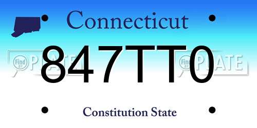 847TT0 Connecticut License Plate